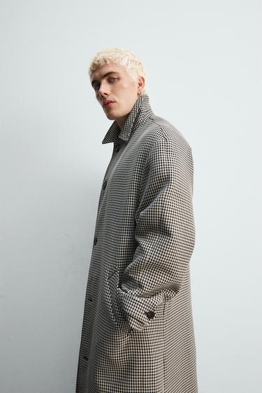 LIMITED EDITION CHECK TEXTURED COAT - Black / White by Zara - Image 4