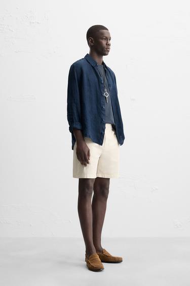 PLEATED REGULAR FIT BERMUDA SHORTS - Oyster-white by Zara - Image 3