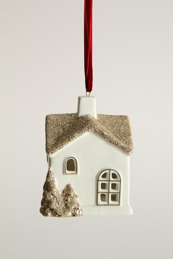 WEIHNACHTSBAUMSCHMUCK HÄUSCHEN PORZELLAN - Cremefarben von Zara - Bild 0