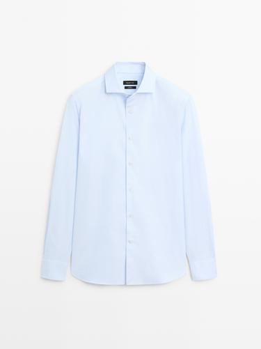 Camisa slim fit 100% algodón - Raya verde de Zara - Imagen 0