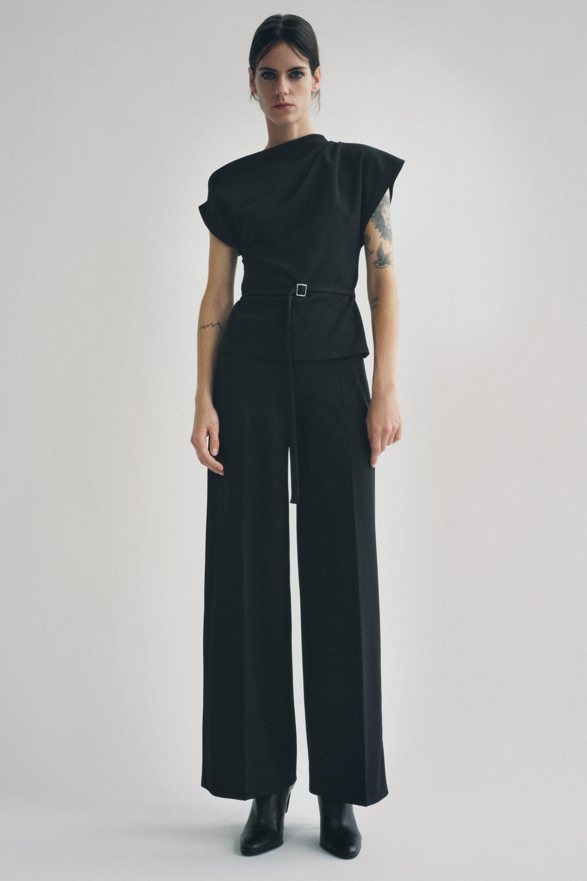 Zara belted top hotsell