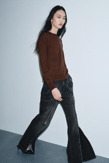 PULL 100 % LAINE ULTRA-DOUCE MANCHES LONGUES - Marron de Zara - Image 3