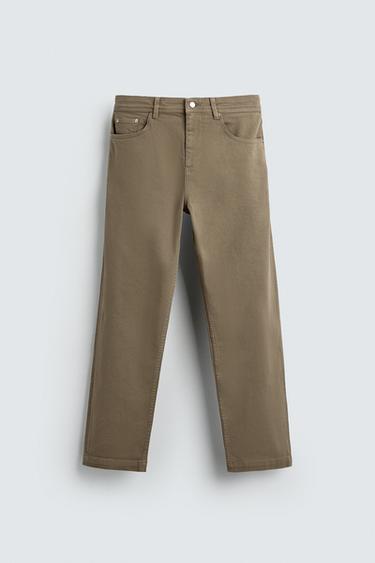 STRAIGHT-LEG TROUSERS - camel by Zara