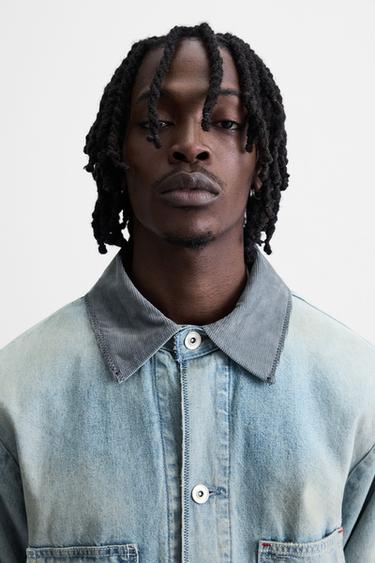 VINTAGE WASHED DENIM OVERSHIRT - Light blue by Zara - Image 5
