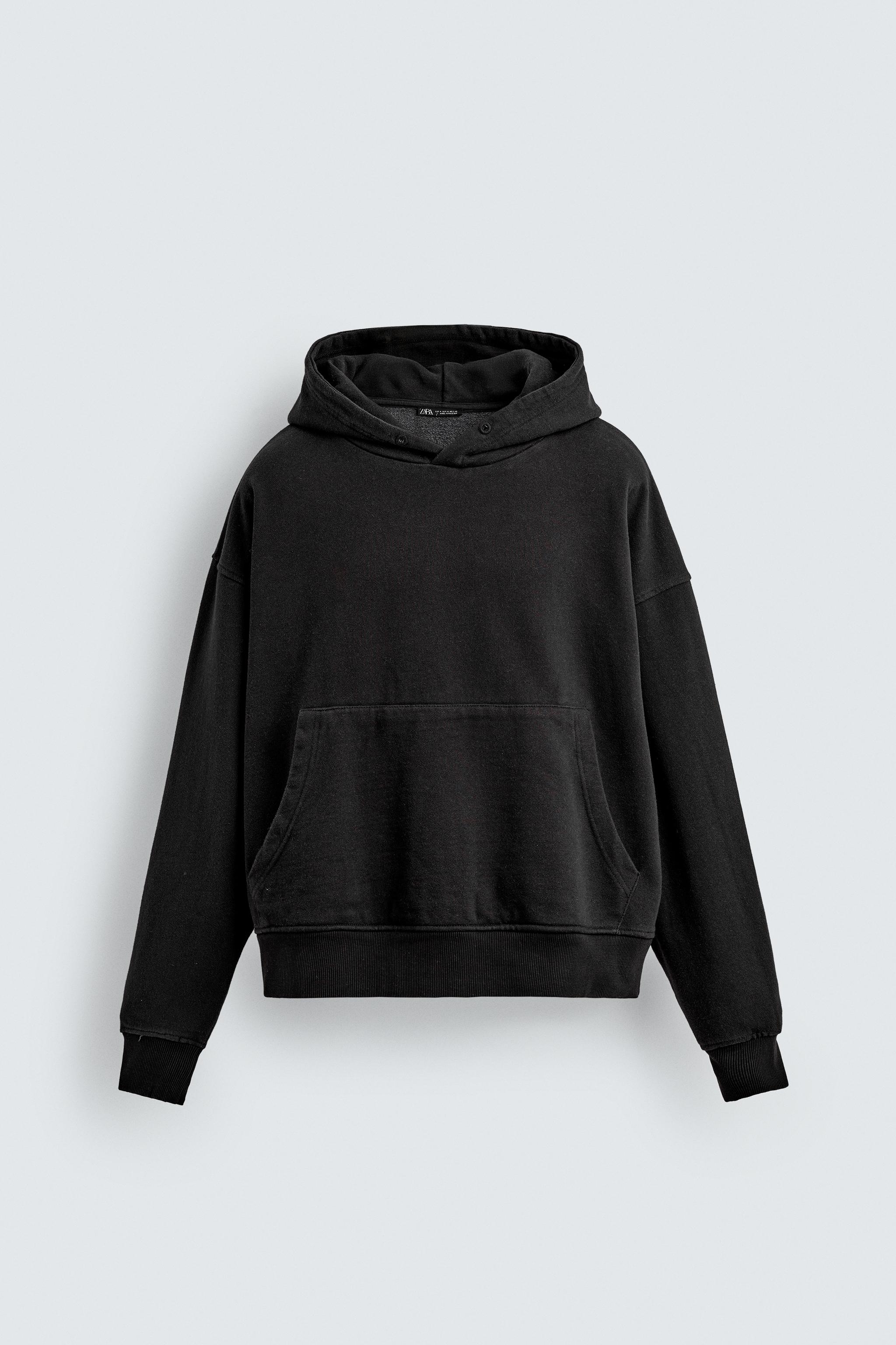 関税負担★ZARA★BASIC HOODIE BASIC HOODIE - Green / Ecru | ZARA United States