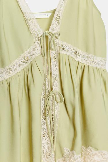 TOP STYLE LINGERIE DENTELLE ZW COLLECTION - Vert pistache de Zara - Image 6