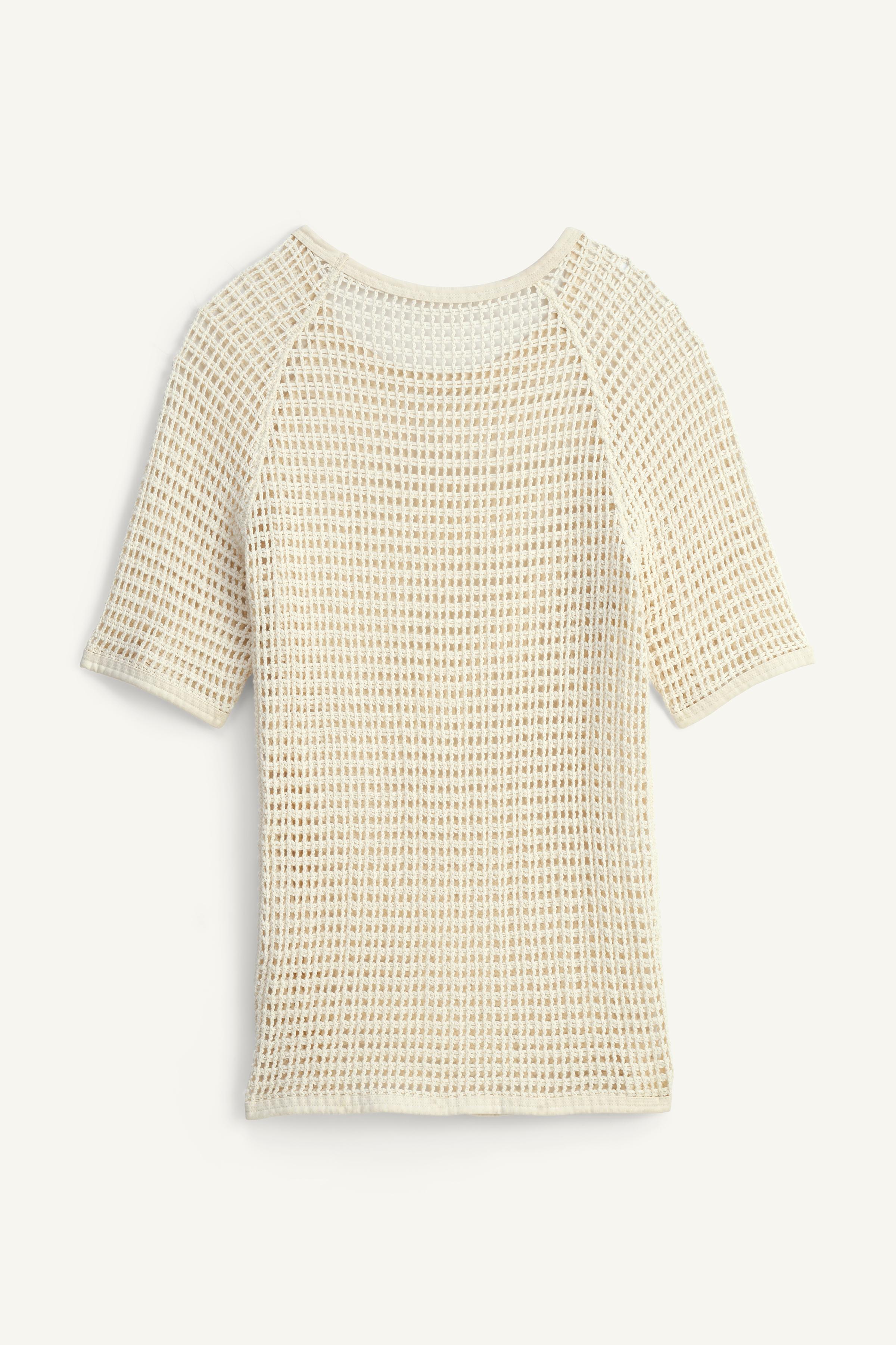 LIMITED EDITION OPEN KNIT T-SHIRT - Ecru | ZARA Australia