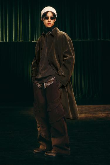 Zara 可拆式背心大衣 - 棕色