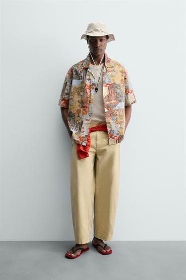 RELAXED FIT STREET PRINT SHIRT - Orange by Zara - Image 0