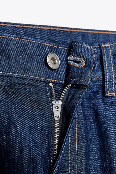 MID-WAIST TRF CAPRI DENIM BERMUDA SHORTS - Dark indigo by Zara - Image 6
