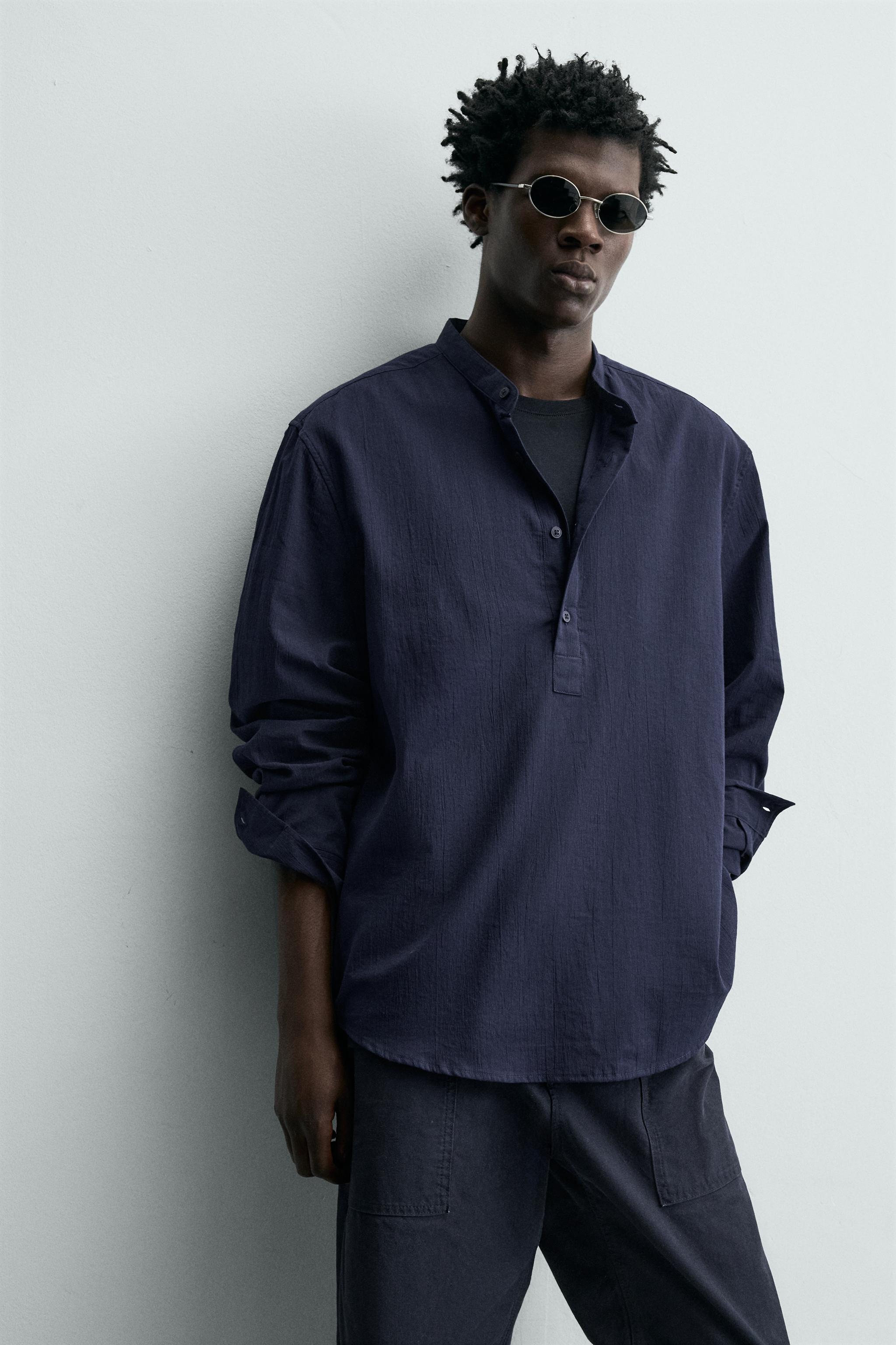 WRINKLE EFFECT POLO SHIRT
