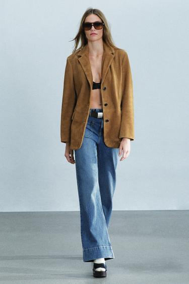 CHAQUETA OVERSIZE PIEL ANTE 100% ZW COLLECTION - Toffe de Zara