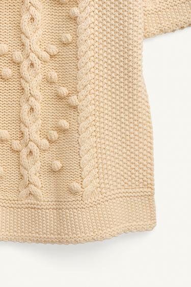 LIMITED EDITION LACE-UP KNIT PONCHO - Ecru by Zara - Image 8