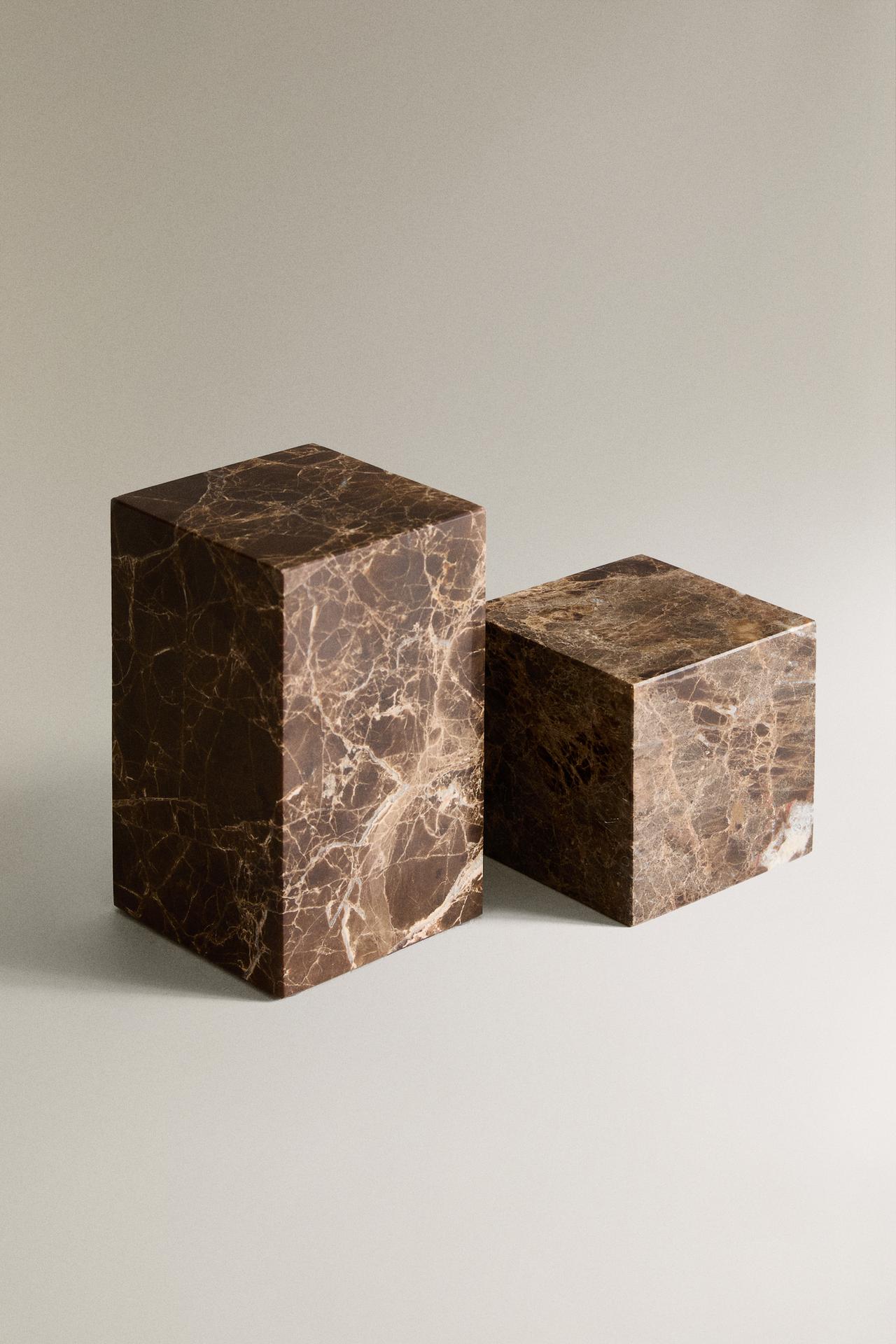 MARBLE BOOKEND — Brown