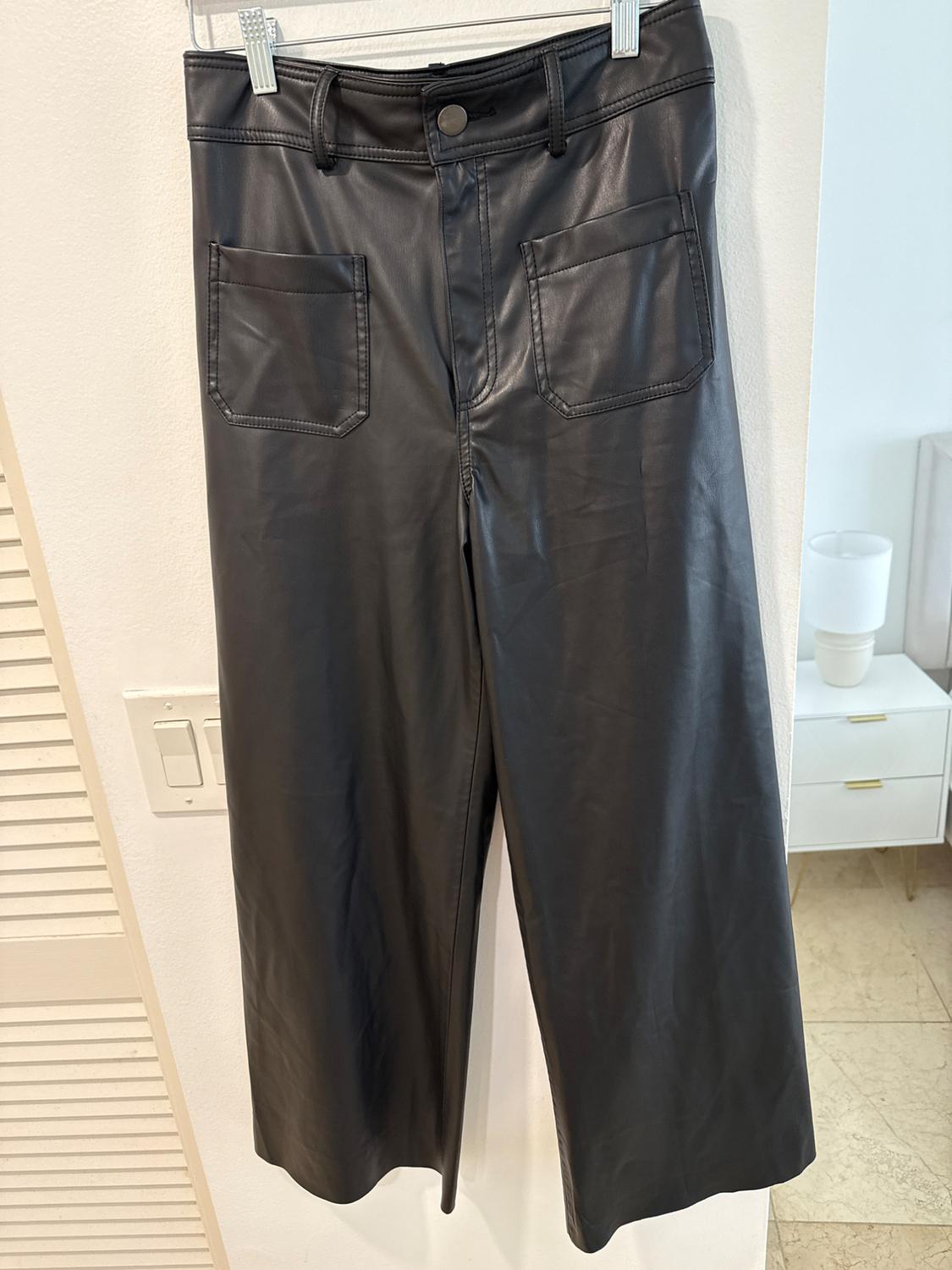 PANTALÓN ZW MARINE STRAIGHT TIRO ALTO EFECTO PIEL