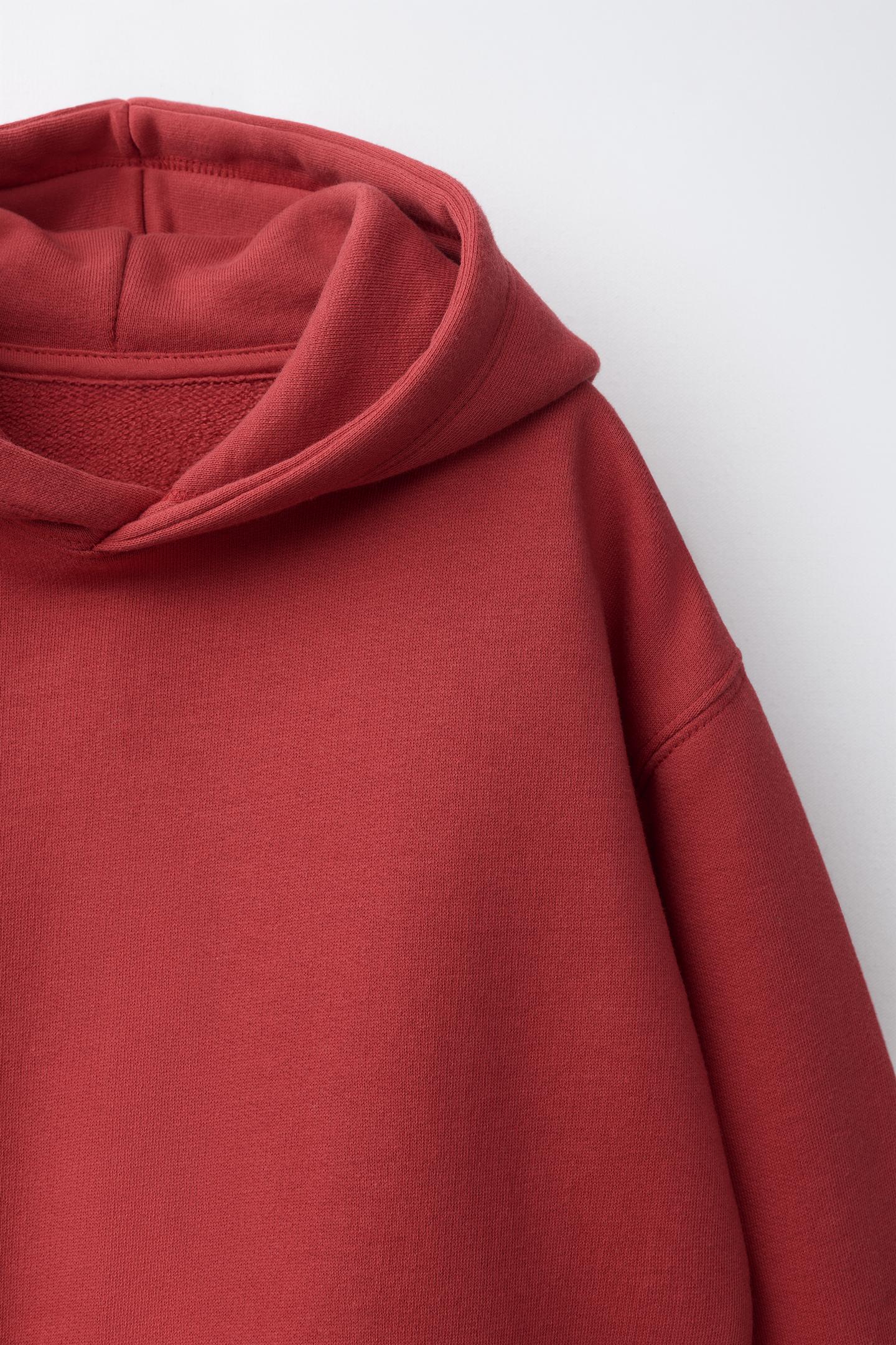 Детский комплект Zara Solid Hoodie and Jogger Pants Set, цвет: Красный — фото 3