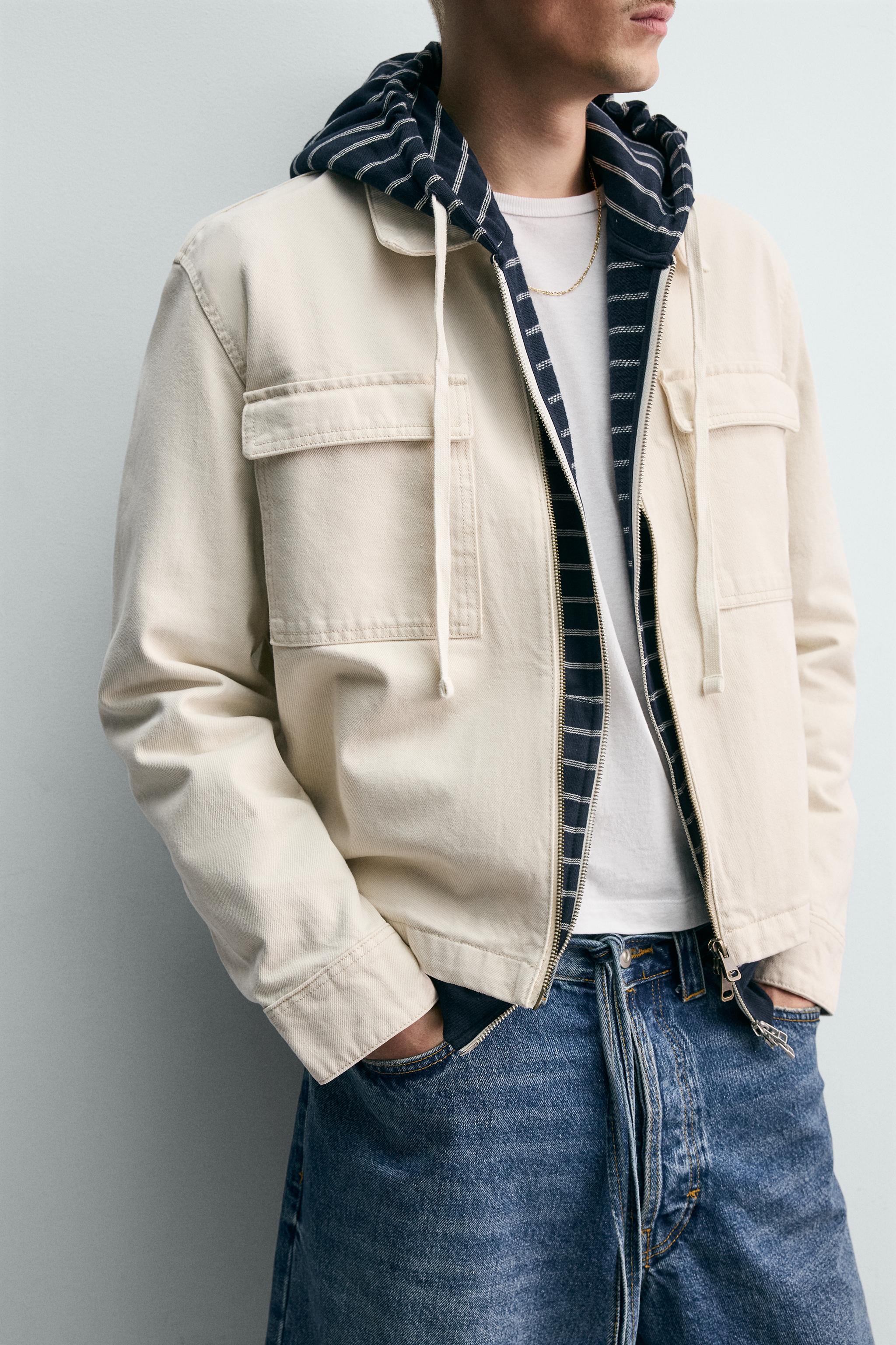 クロップドフィットジップアップジャケット - エクリュ | ZARA Japan 