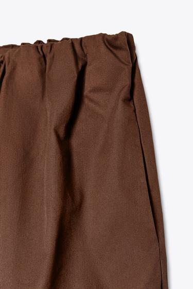PANTALON JUPE-CULOTTE - Marron foncé de Zara - Image 6