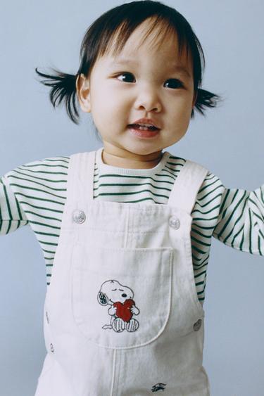 SNOOPY PEANUTS™ TWILL DUNGAREES - Ecru by Zara