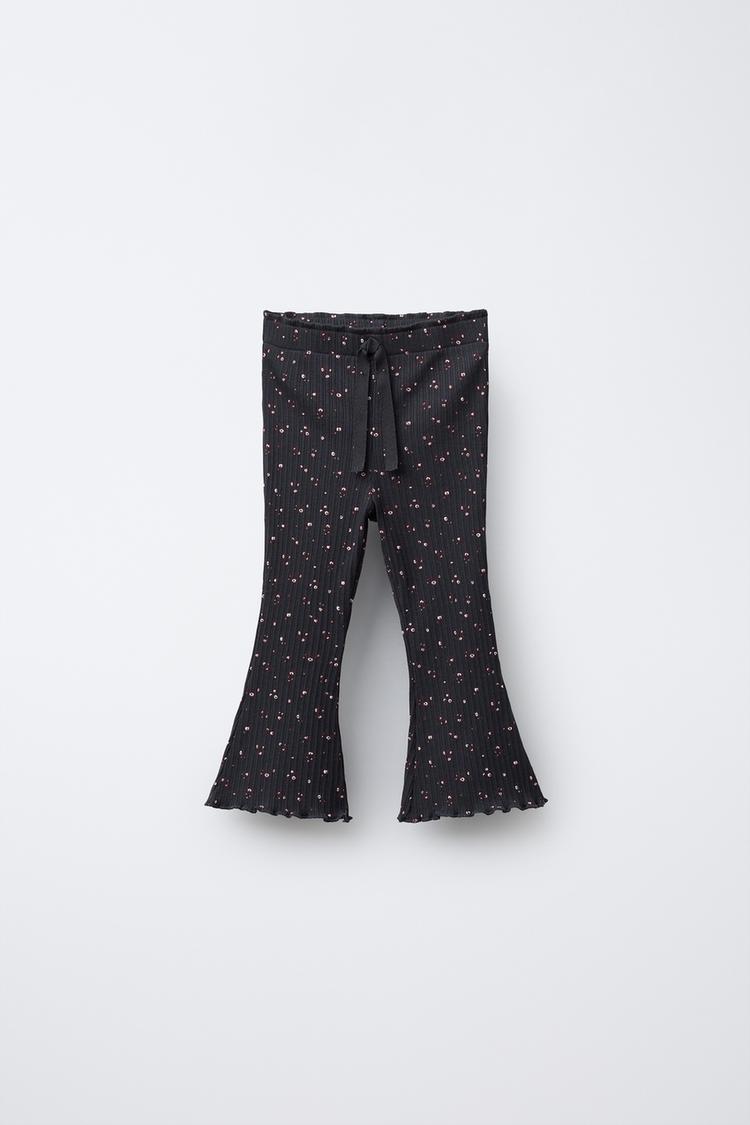 FLORAL FLARE LEGGINGS Anthracite grey ZARA Cambodia