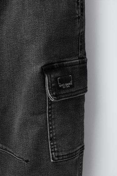DENIM CARGO JOGGERS - Black de Zara - Image 2