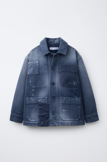 КУРТКА-РУБАШКА С ЭФФЕКТОМ ПОТЕРТОСТИ — СИНИЙ от Zara