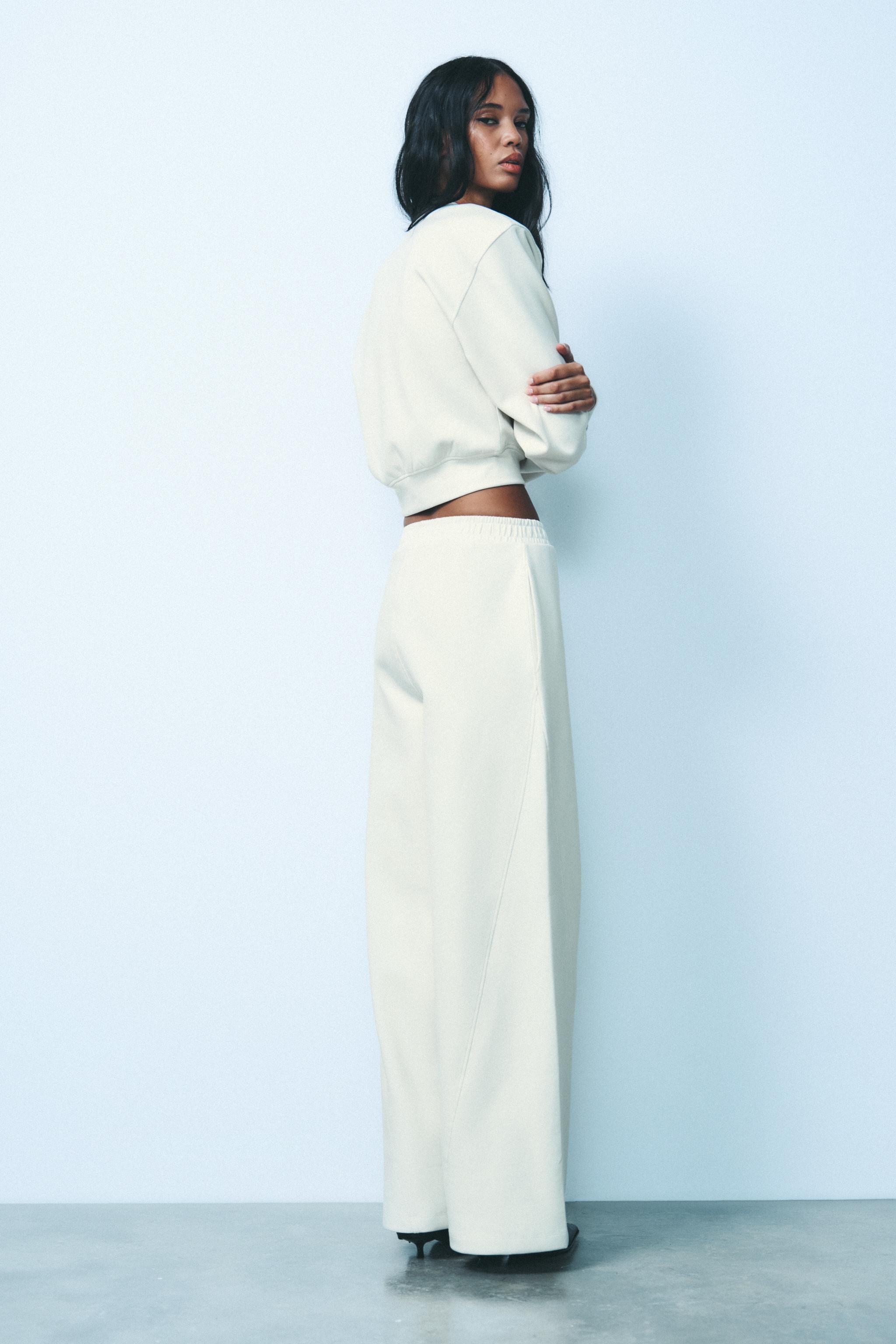 Eaphi cotton lace patchwork pants / ecru レディース