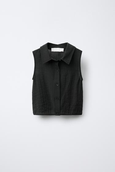 Zara TEXTURED SHIRT - Black