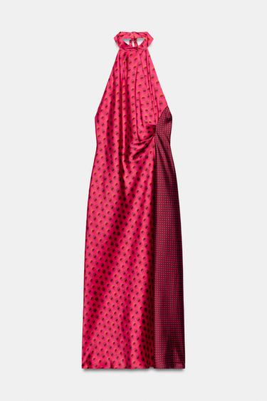 HALTER NECK MIDI DRESS - Fuchsia by Zara