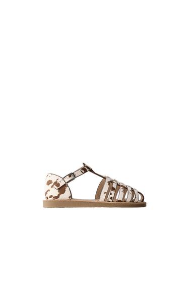 ANIMAL PRINT CAGE SANDALS - Ecru White by Zara
