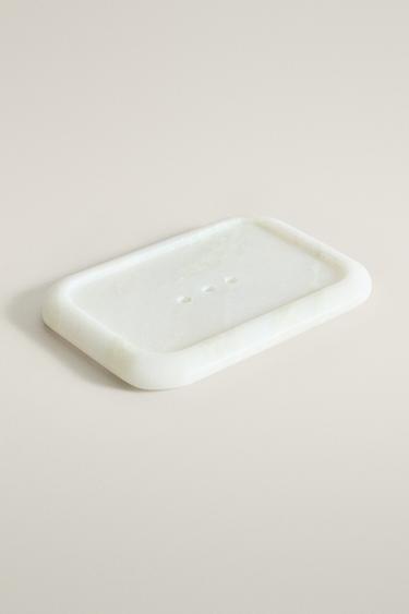 WHITE MARBLE BATHROOM SOAP DISH — white 2