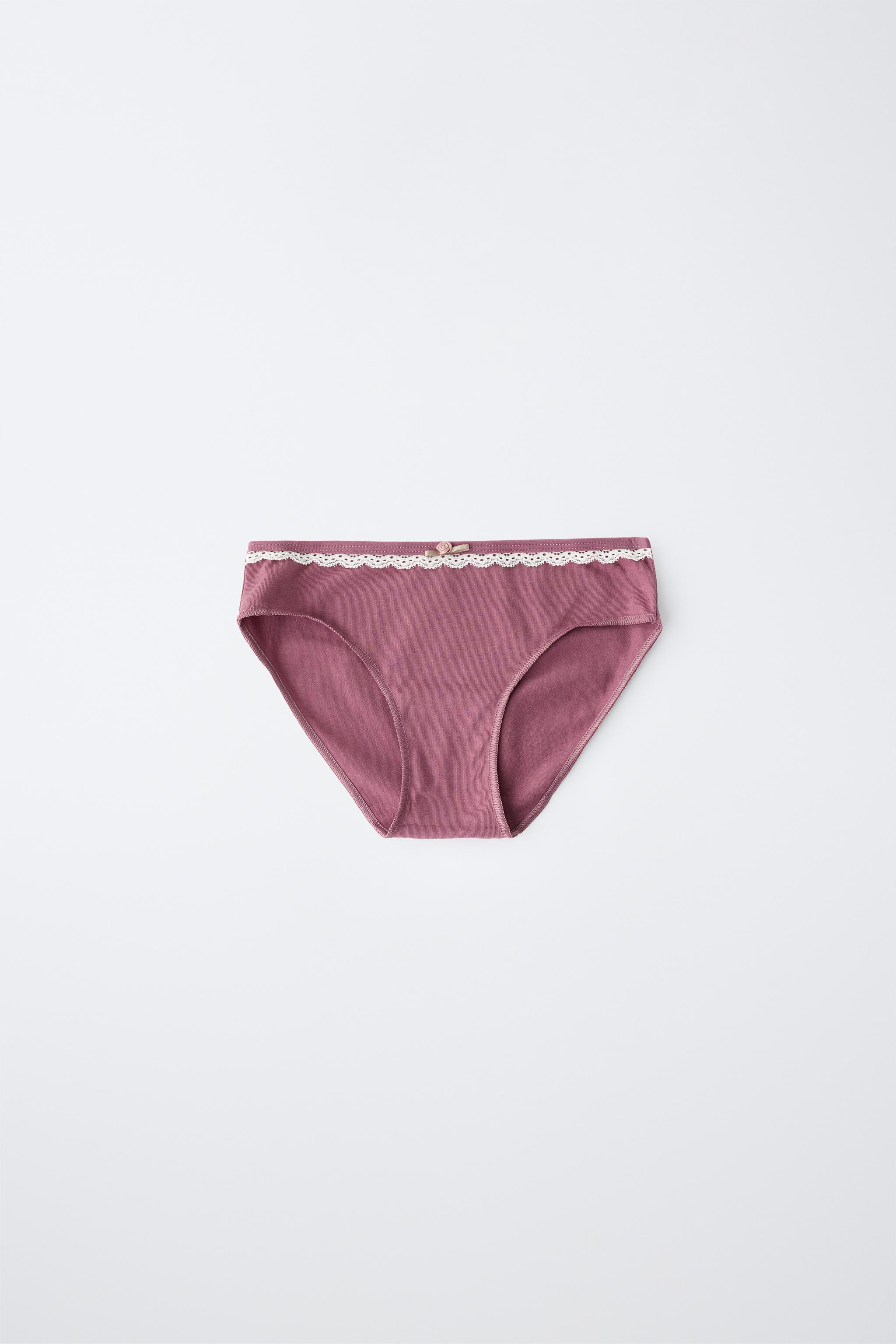 6-14 ANS / LOT DE SIX CULOTTES DENTELLE ET FLEUR