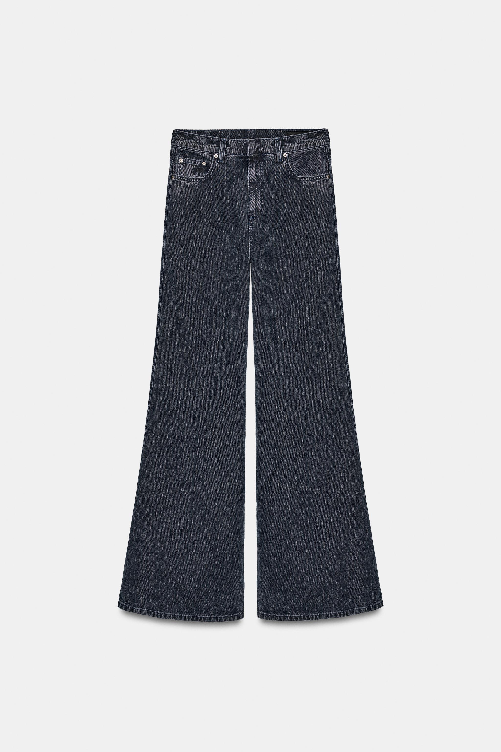 ZW COLLECTION HIGH-WAIST STRIPED FLARE JEANS