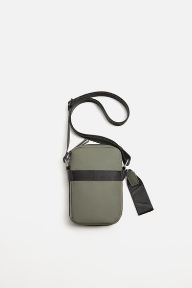 RUBBERISED CROSSBODY BAG - Khaki Green by Zara