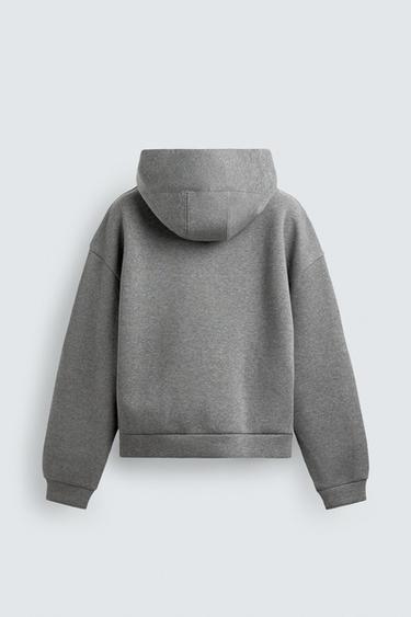 COMPACT BOXY FIT HOODIE - Grey marl by Zara - Image 8