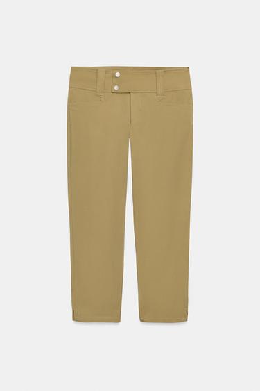 CAPRI TROUSERS WITH BUCKLE - mid khaki by Zara - Image 3