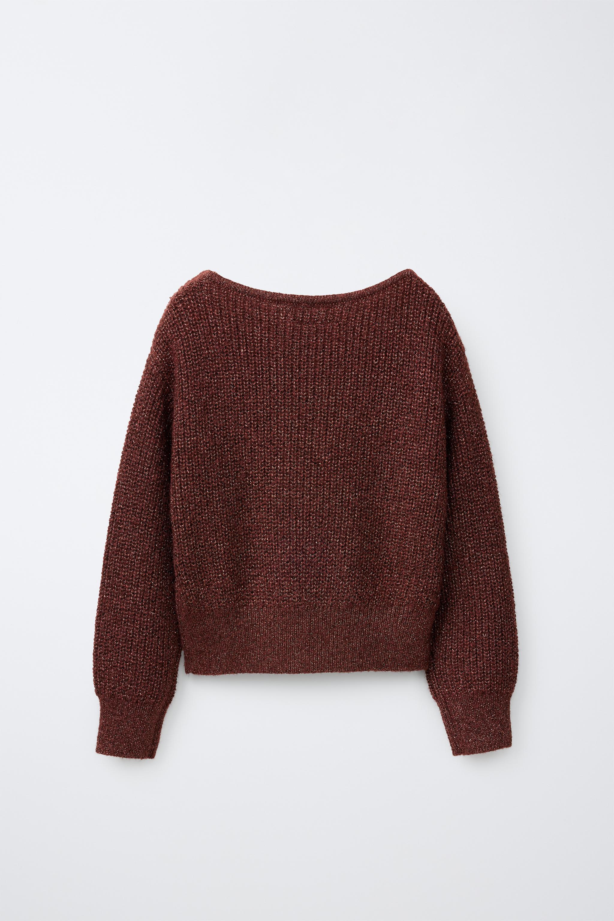 METALLIC KNIT JUMPER WITH SCARF