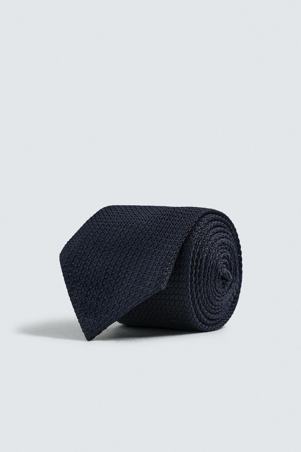 100% SILK TEXTURED TIE AARON LEVINE X ZARA
