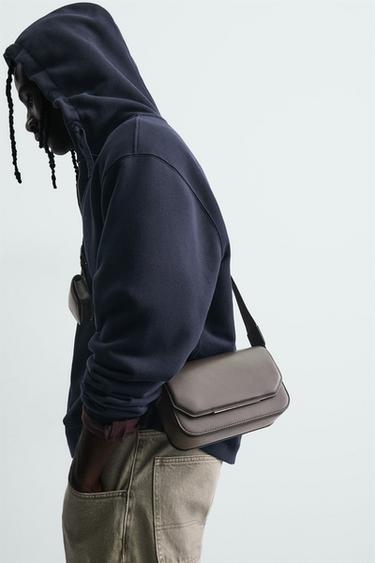 PLAIN CROSSBODY BAG WITH FLAP - Brown by Zara - Image 0