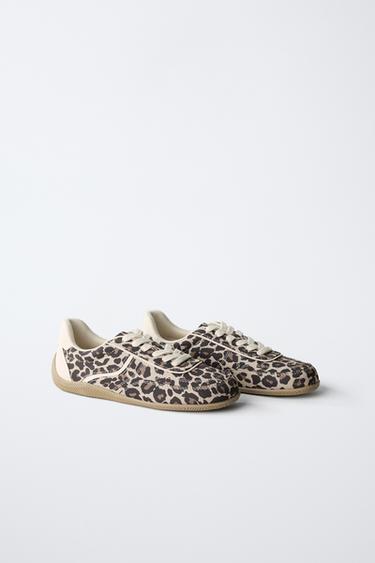 ANIMAL PRINT TRAINERS - Brown by Zara