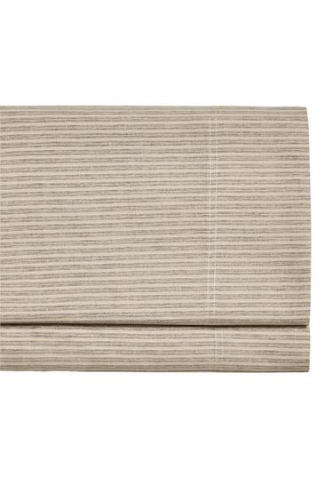 Zara DYED THREAD STRIPED FLAT SHEET - Gray / Beige