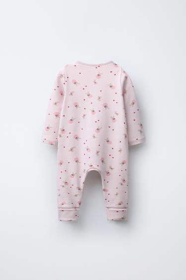BUNNY SLEEPSUIT WITH CONVERTIBLE FOOT - Pink by Zara - Image 3