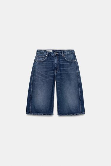 BERMUDA JORTS DENIM TRF TIRO MEDIO - Azul de Zara - Imagen 0