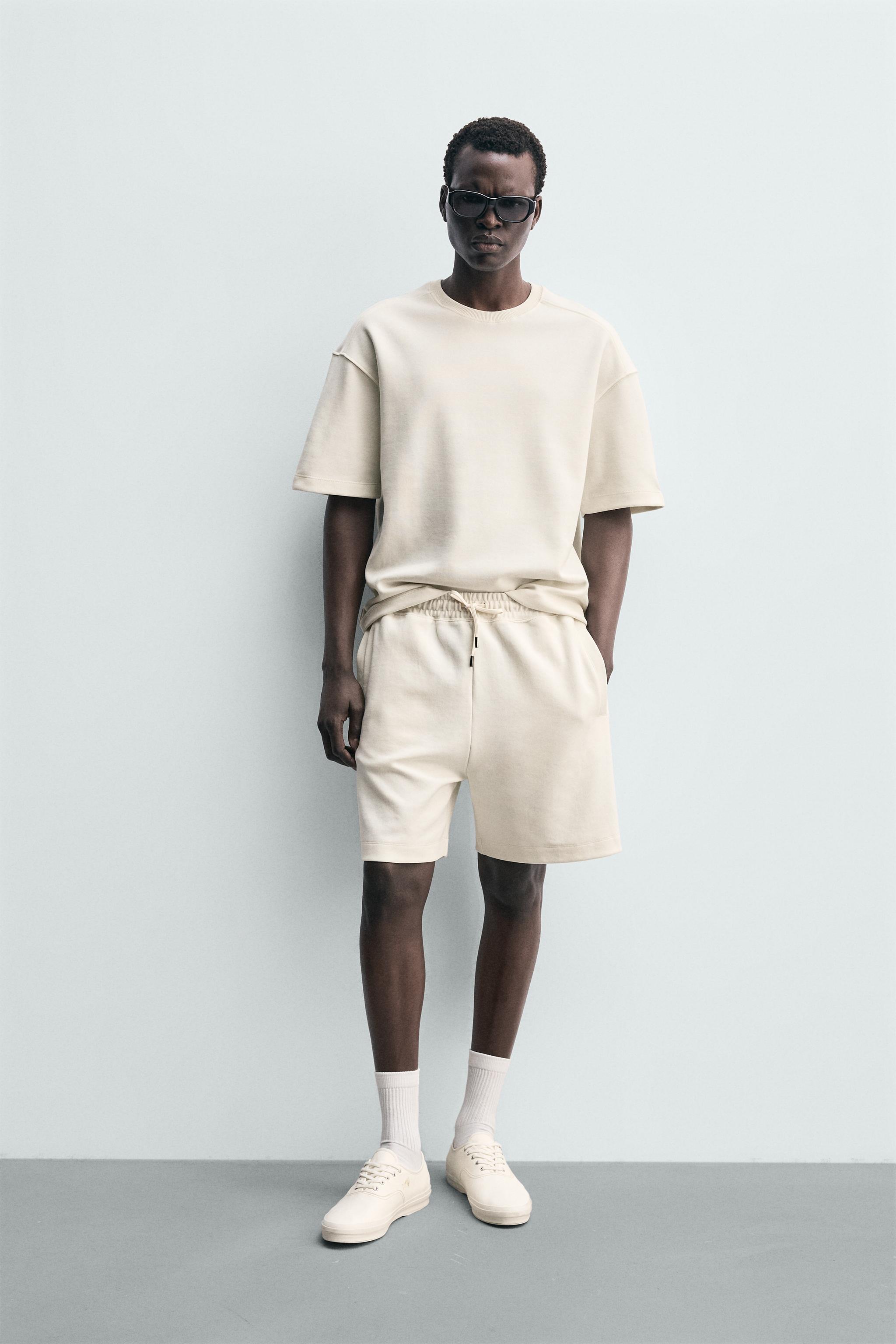 インターロックジョガーバミューダパンツ - オフホワイト | ZARA Japan