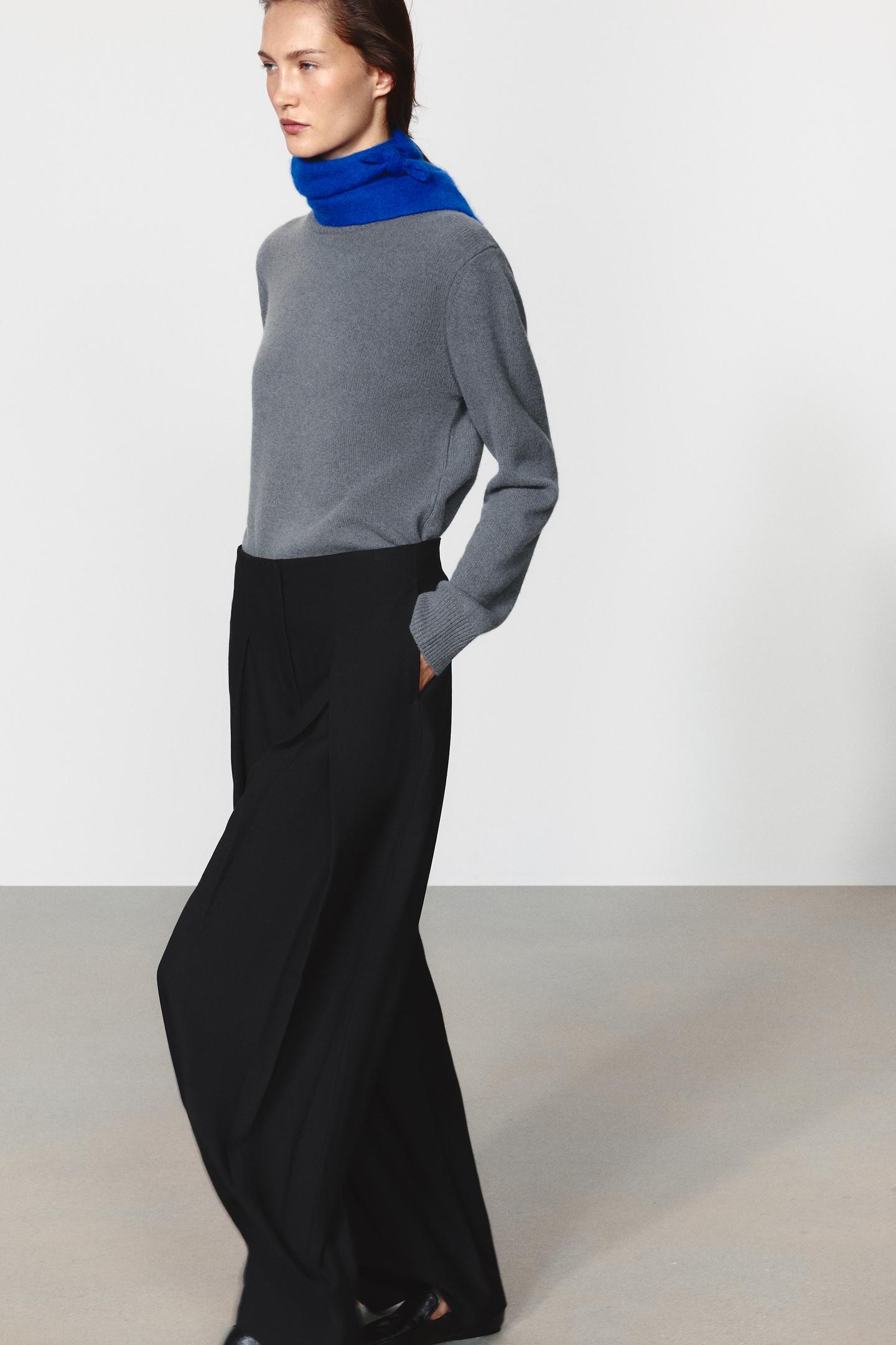 Женские брюки Zara ZW Collection Volume, цвет: Чёрный — фото 4