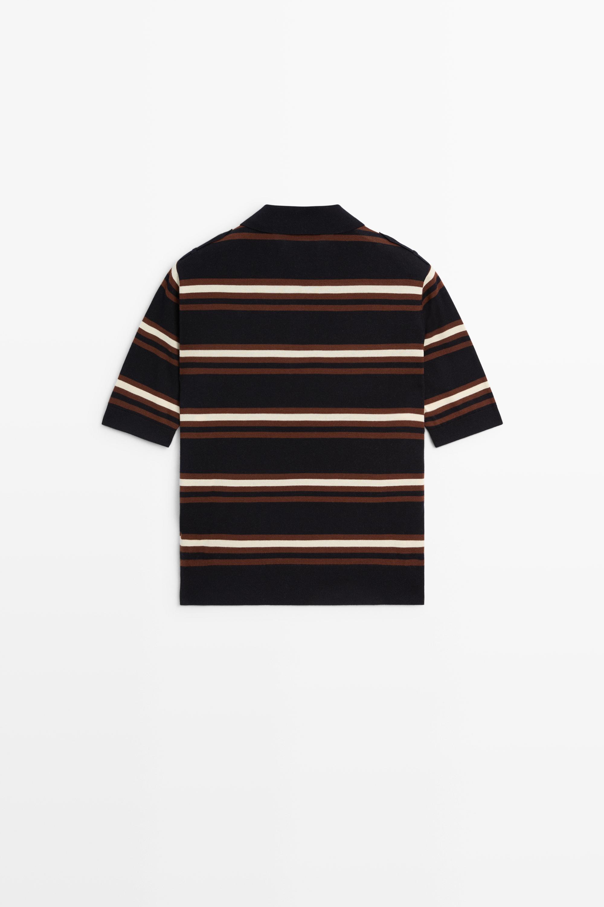 100% Cotton Striped Knit Polo