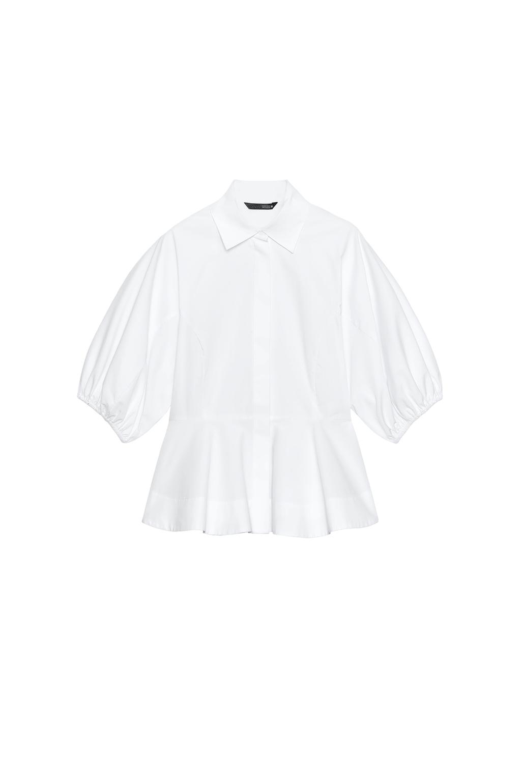 PEPLUM SHIRT WITH PUFF SLEEVES - image 3