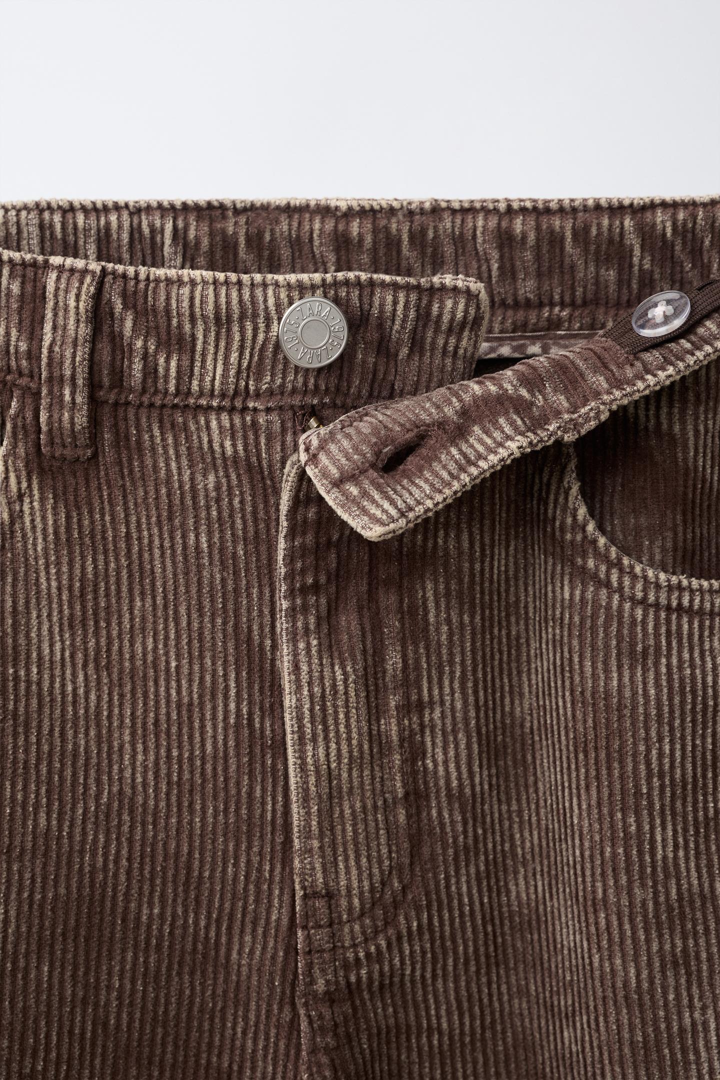 Детские брюки Zara Washed Corduroy Balloon, цвет: Тёмный коричневый — фото 4