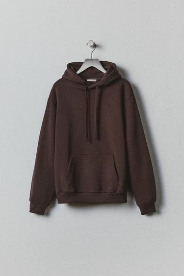 MOLETOM BÁSICO HEAVYWEIGHT COM CAPUZ - Marrom da Zara