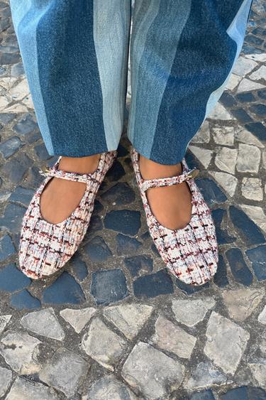 Zara FABRIC BALLERINA FLATS - Multi-color